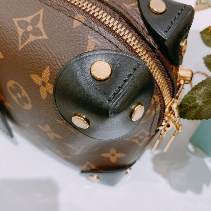 TW4685 Louis Vuitton 路易威登 金扣手挽肩背兩用袋棕色 Petite Malle Souple Canvas Monogram x GHW-11