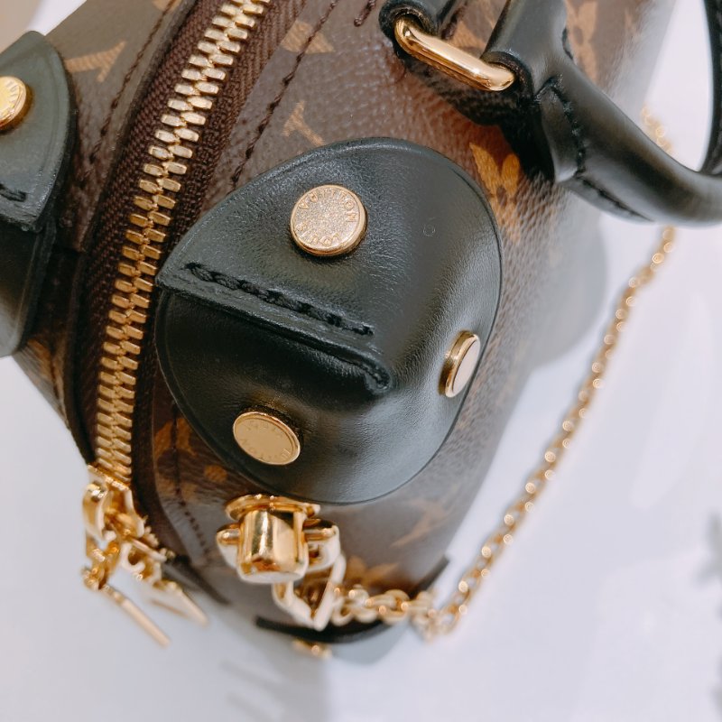 TW4685 Louis Vuitton 路易威登 金扣手挽肩背兩用袋棕色 Petite Malle Souple Canvas Monogram x GHW-12