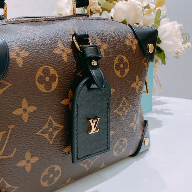 TW4685 Louis Vuitton 路易威登 金扣手挽肩背兩用袋棕色 Petite Malle Souple Canvas Monogram x GHW-13