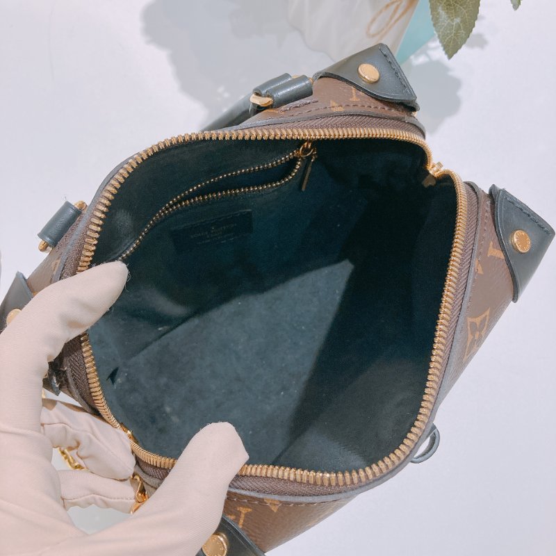 TW4685 Louis Vuitton 路易威登 金扣手挽肩背兩用袋棕色 Petite Malle Souple Canvas Monogram x GHW-15