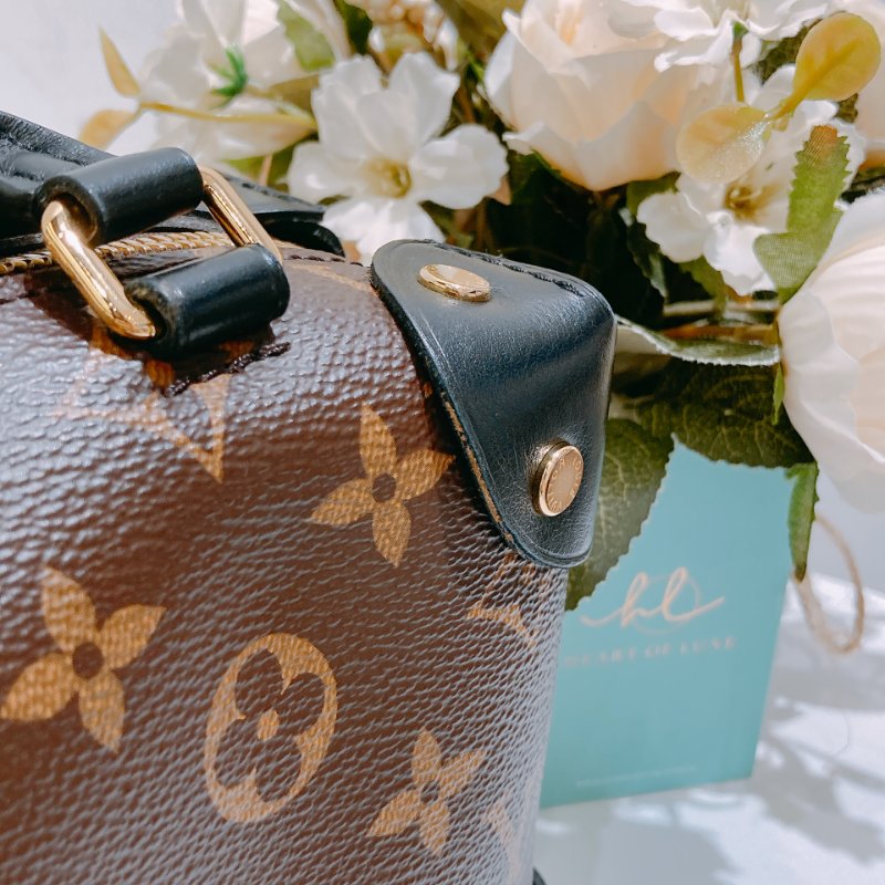 TW4685 Louis Vuitton 路易威登 金扣手挽肩背兩用袋棕色 Petite Malle Souple Canvas Monogram x GHW-18