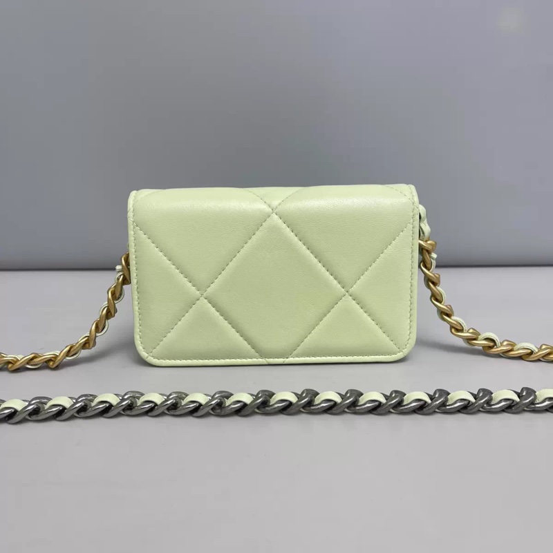 Chanel香奈兒19bag迷你馬卡龍綠鏈條包-1