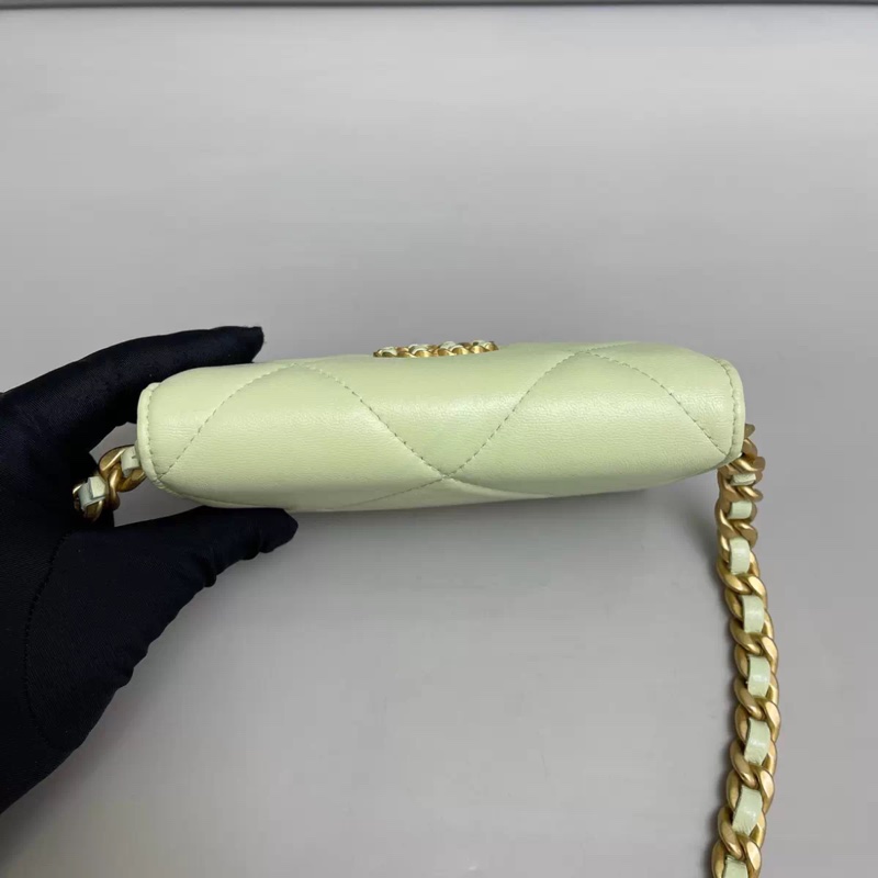 Chanel香奈兒19bag迷你馬卡龍綠鏈條包-5