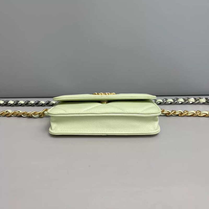 Chanel香奈兒19bag迷你馬卡龍綠鏈條包-6