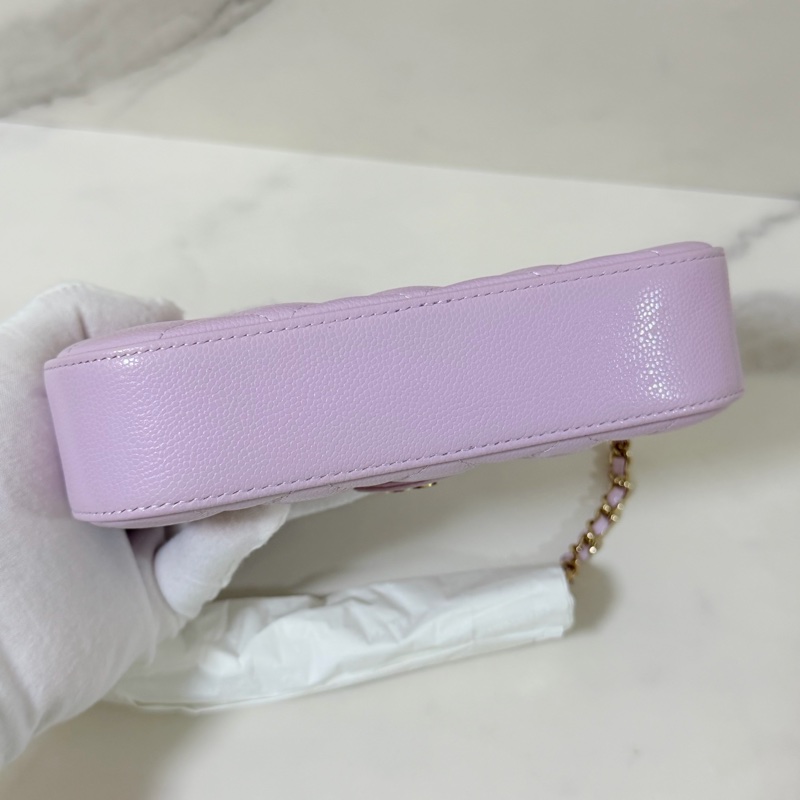 CHANEL 24p相機包 荔枝皮絕美紫色💜 稀有 全新品-5