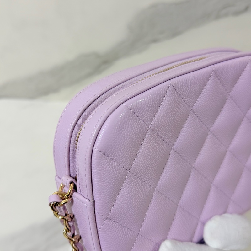 CHANEL 24p相機包 荔枝皮絕美紫色💜 稀有 全新品-10