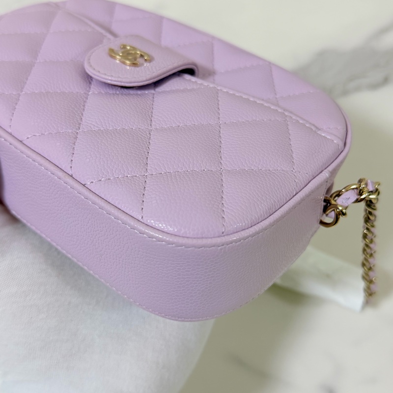 CHANEL 24p相機包 荔枝皮絕美紫色💜 稀有 全新品-14