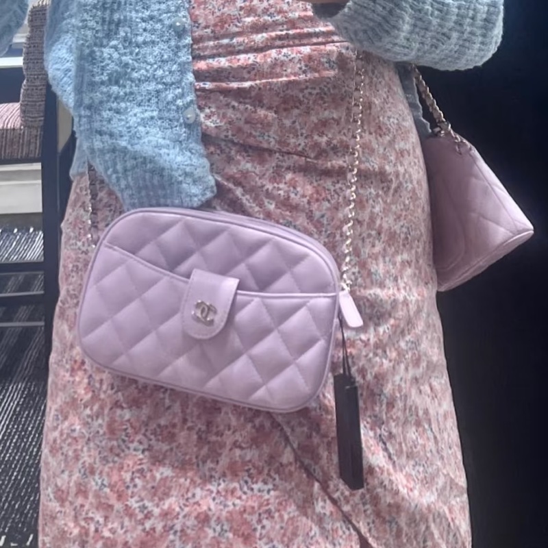 CHANEL 24p相機包 荔枝皮絕美紫色💜 稀有 全新品-24