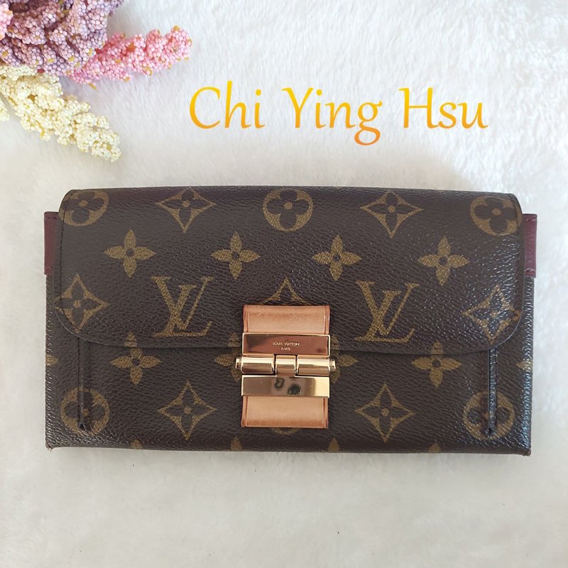 LV M60362 ELYSEE 經典花紋復古精緻S鎖扣長夾~ 二手-11