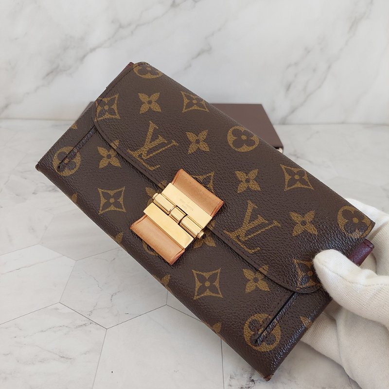 LV M60362 ELYSEE 經典花紋復古精緻S鎖扣長夾~ 二手-13