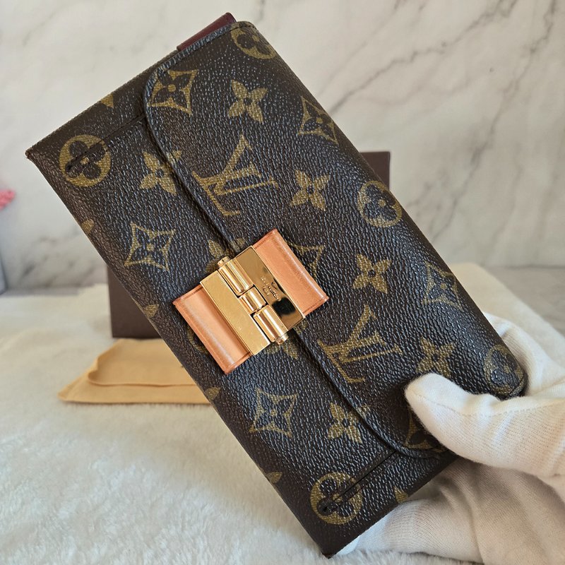 LV M60362 ELYSEE 經典花紋復古精緻S鎖扣長夾~ 二手-16