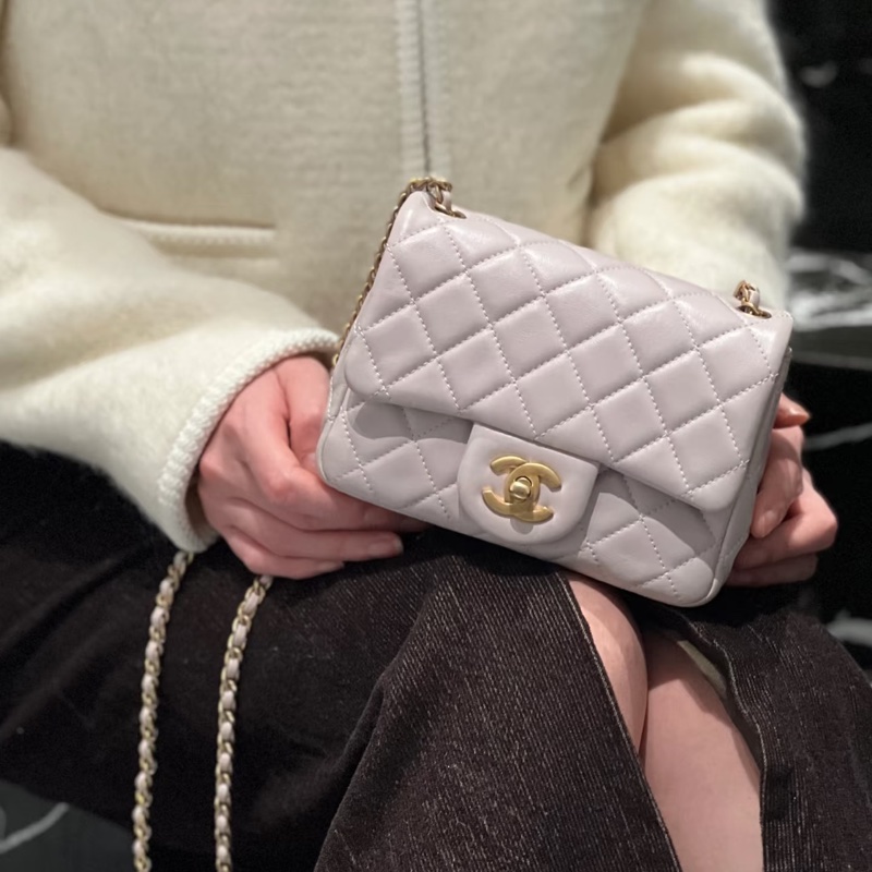 CHANEL 香芋紫 金球方胖子 晶片款99新閑置品-0