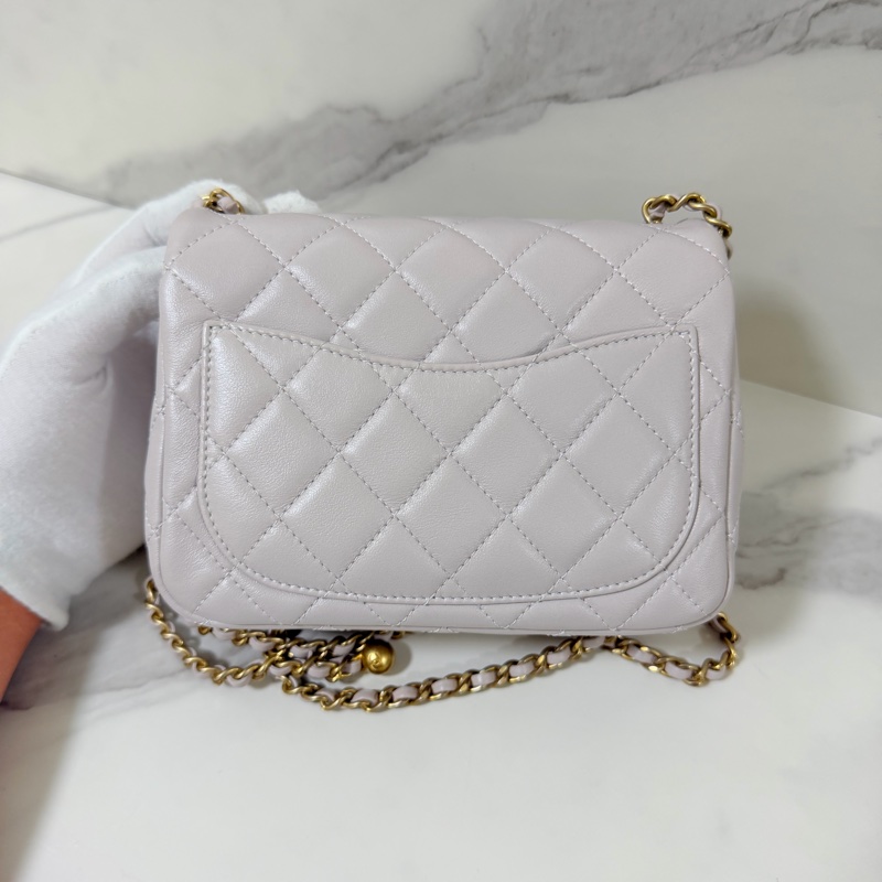 CHANEL 香芋紫 金球方胖子 晶片款99新閑置品-2