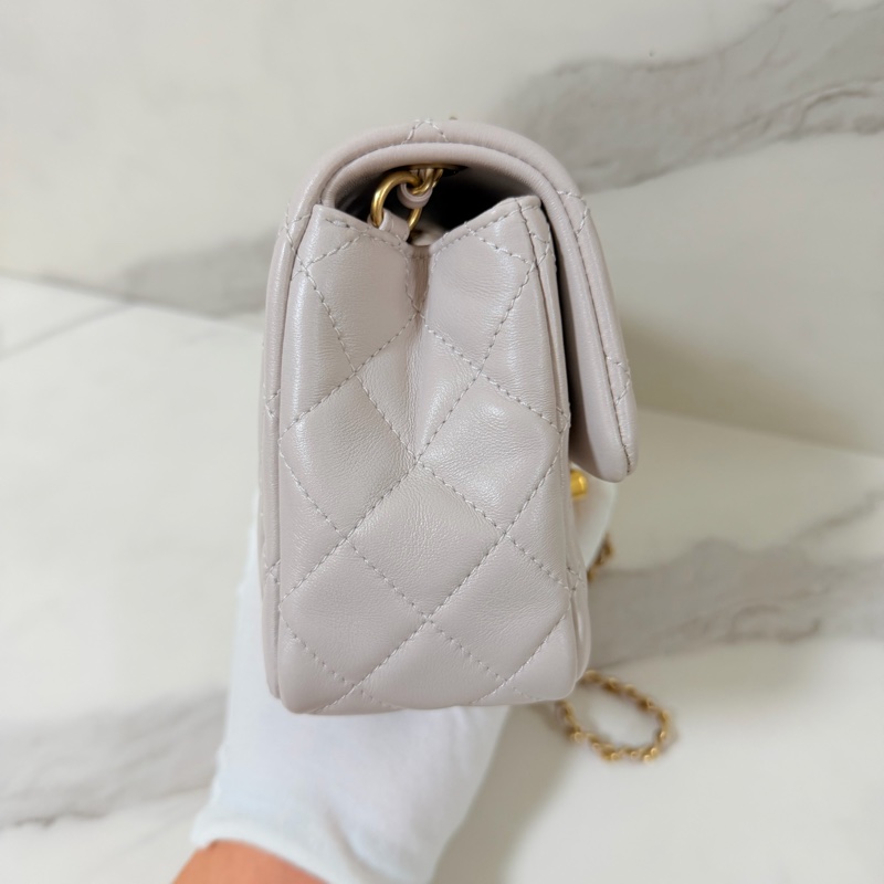 CHANEL 香芋紫 金球方胖子 晶片款99新閑置品-3