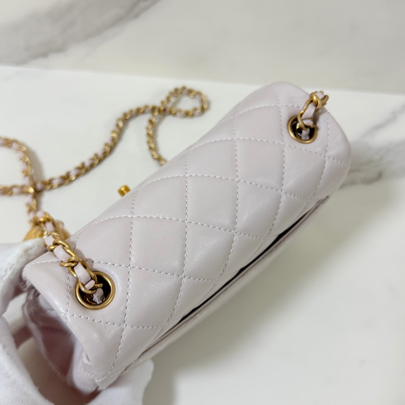 CHANEL 香芋紫 金球方胖子 晶片款99新閑置品-5