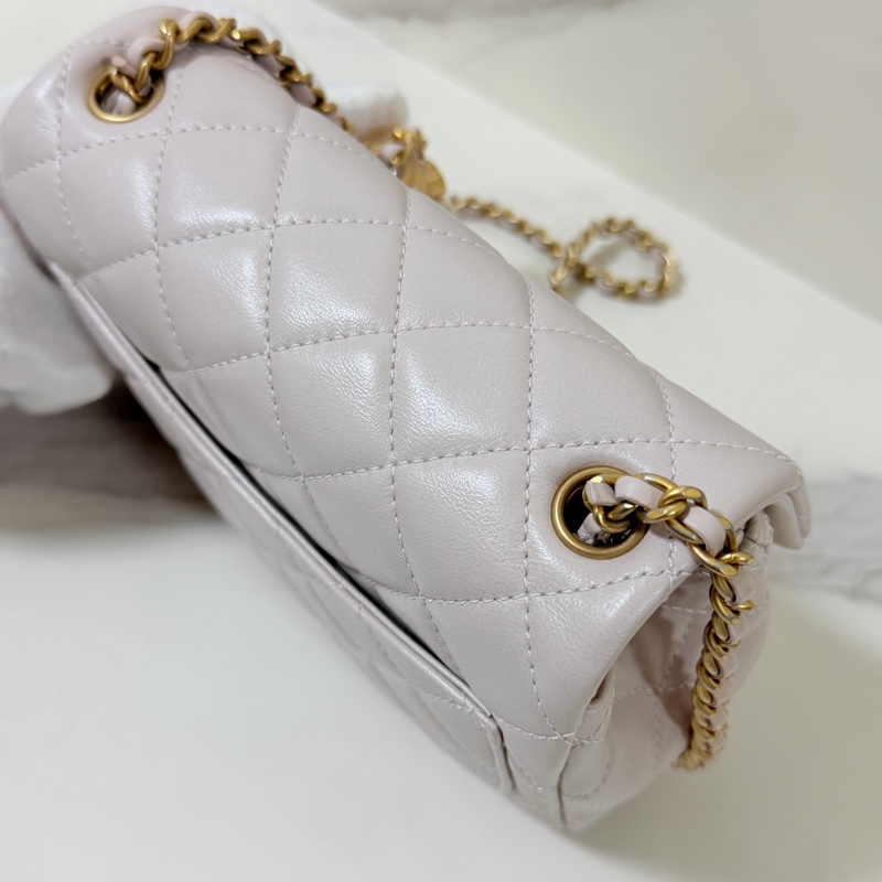 CHANEL 香芋紫 金球方胖子 晶片款99新閑置品-6