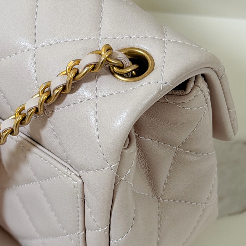 CHANEL 香芋紫 金球方胖子 晶片款99新閑置品-11