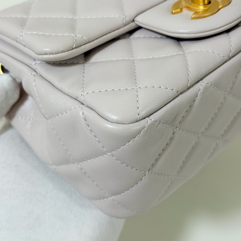 CHANEL 香芋紫 金球方胖子 晶片款99新閑置品-13