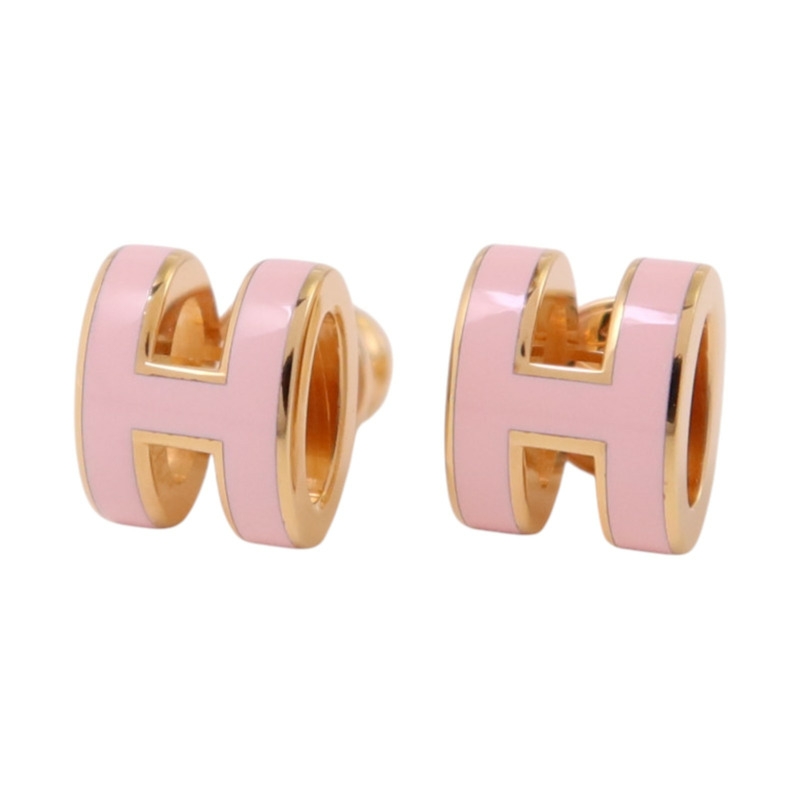 HERMES 金屬/琺瑯Mini Pop H Earrings金扣耳環-1