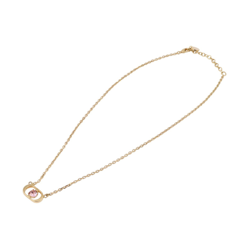Dior 金屬/水鑽Petit CD Jolie Necklace金扣項鏈-2