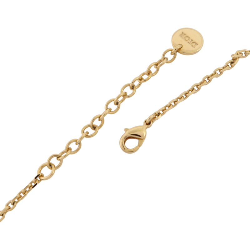 Dior 金屬/水鑽Petit CD Jolie Necklace金扣項鏈-4