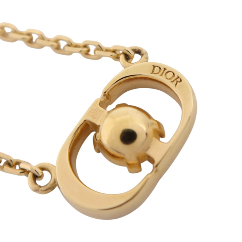 Dior 金屬/水鑽Petit CD Jolie Necklace金扣項鏈-6