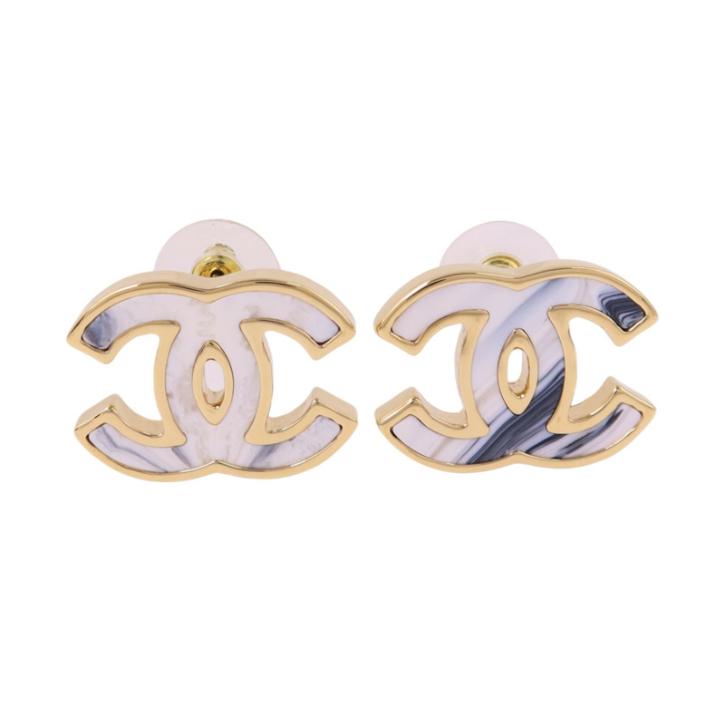 CHANEL 金屬/琺瑯CC Earrings金扣耳環-0