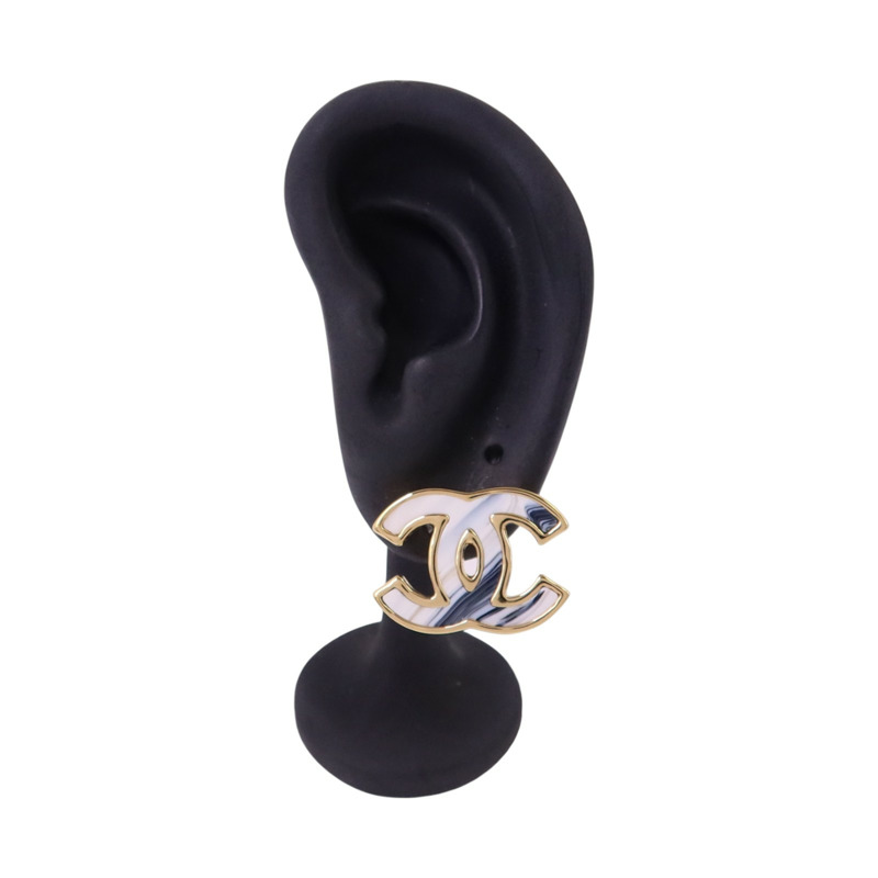 CHANEL 金屬/琺瑯CC Earrings金扣耳環-8