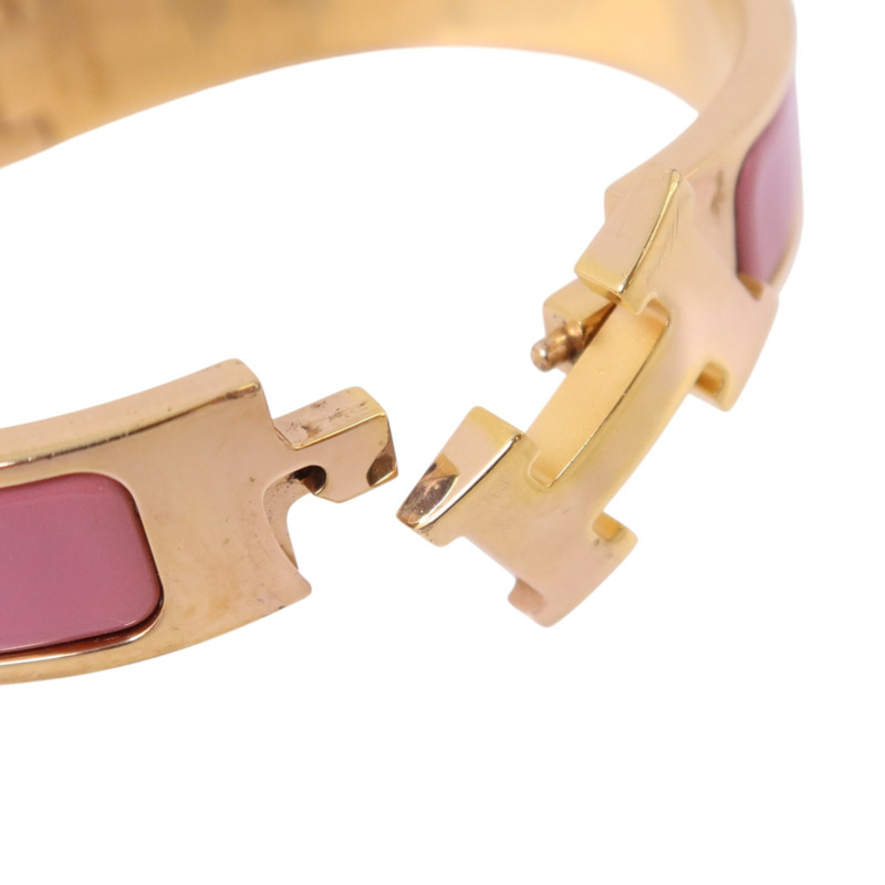 HERMES 金屬/琺瑯Clic H Bracelet金扣手鏈-7