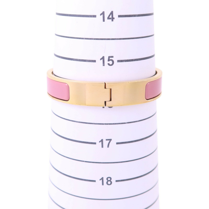 HERMES 金屬/琺瑯Clic H Bracelet金扣手鏈-9