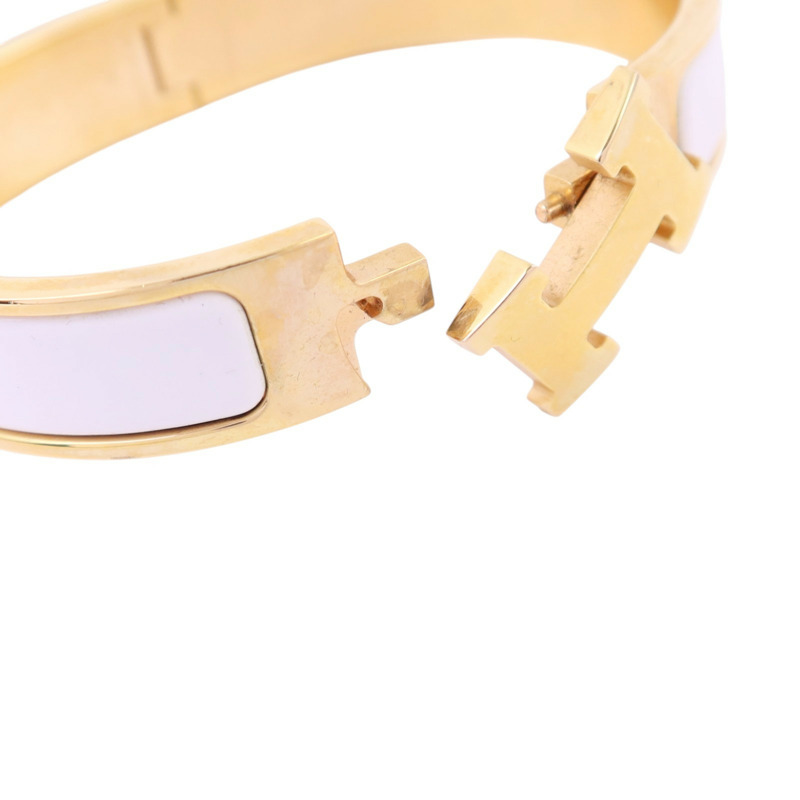 HERMES 金屬/琺瑯Clic H Bracelet金扣手鏈-6