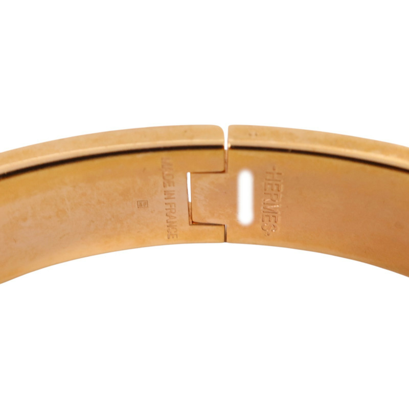 HERMES 金屬/琺瑯Clic H Bracelet金扣手鏈-7