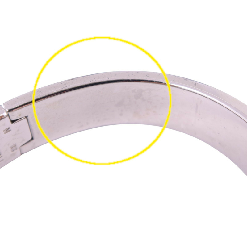 HERMES 金屬/琺瑯Clic H Bracelet銀扣手鏈-10