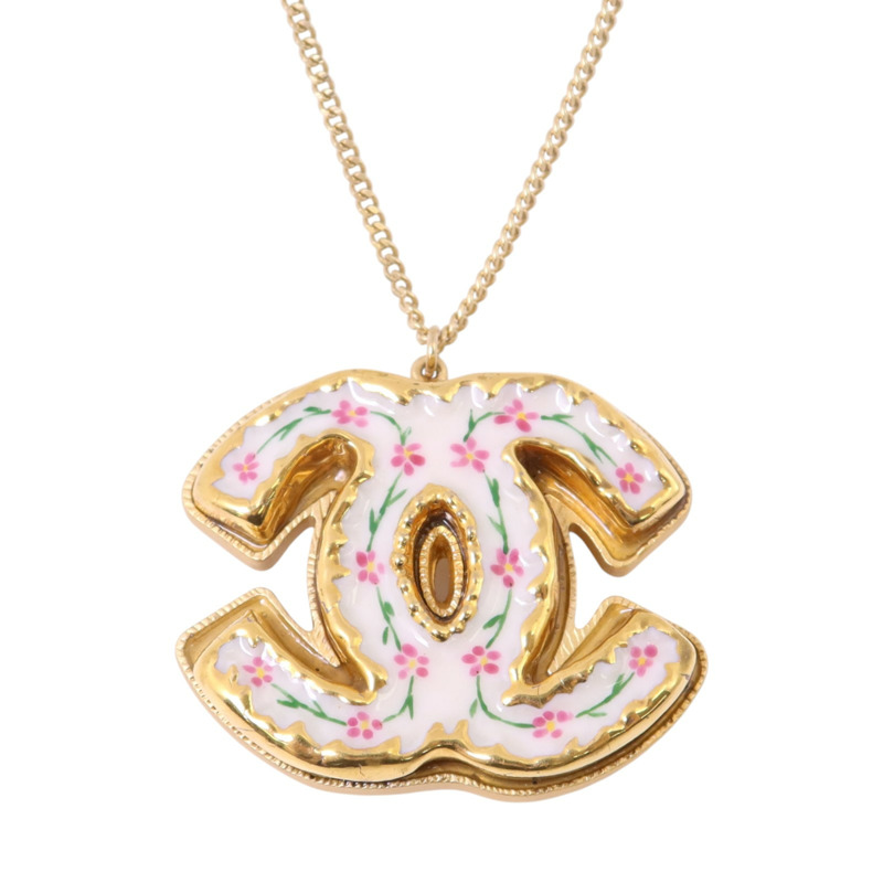 CHANEL 金屬/PVC Necklace金扣項鏈-1