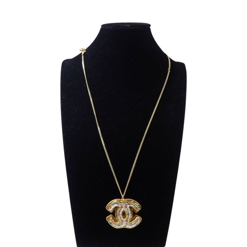 CHANEL 金屬/PVC Necklace金扣項鏈-6