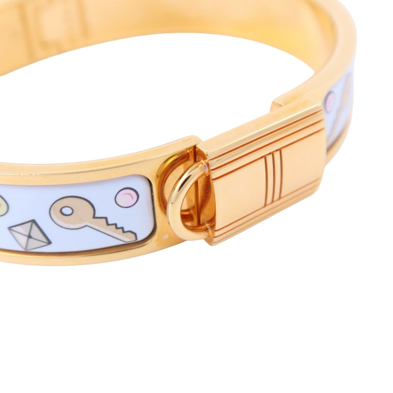 HERMES 金屬/琺瑯Clic Cadenas Bracelet金扣手鏈-5
