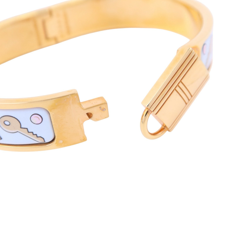 HERMES 金屬/琺瑯Clic Cadenas Bracelet金扣手鏈-6