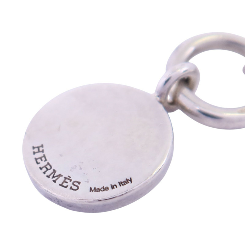 HERMES 925純銀Amulettes EX-Libris Necklace銀扣項鏈-5