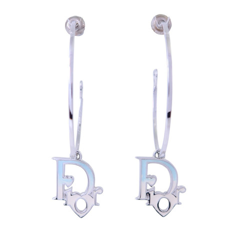 Dior 金屬Hoop Earrings銀扣耳環