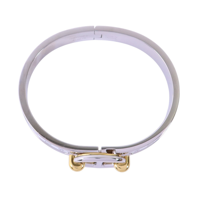 HERMES 金屬/琺瑯Mini Clic Chaine D'Ancre Bracelet銀扣手鏈-3