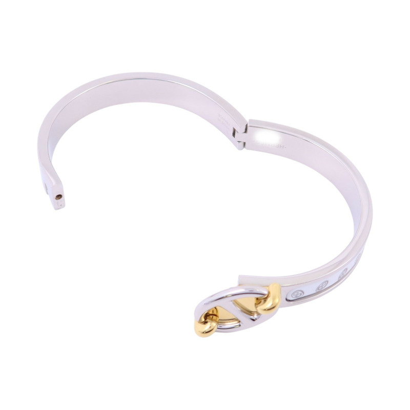 HERMES 金屬/琺瑯Mini Clic Chaine D'Ancre Bracelet銀扣手鏈-4