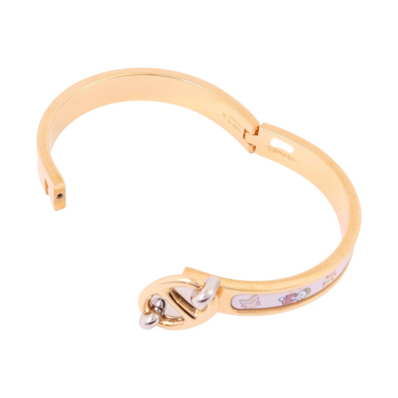 HERMES 金屬/琺瑯Mini Clic Chaine D'Ancre Bracelet金扣手鏈-4