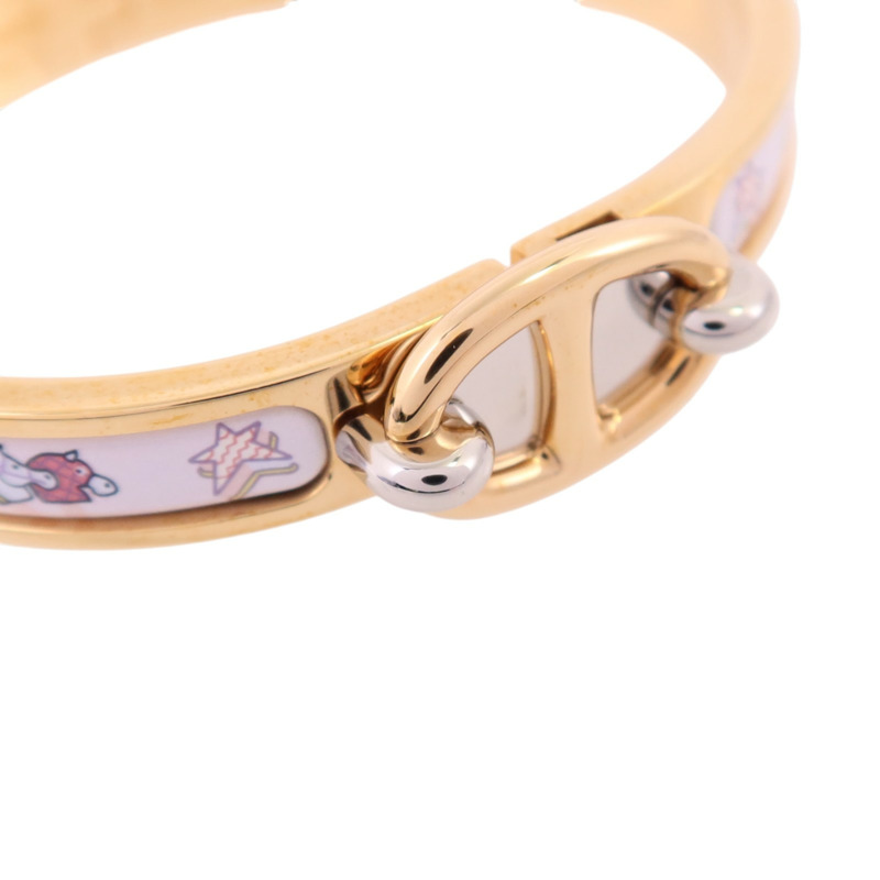 HERMES 金屬/琺瑯Mini Clic Chaine D'Ancre Bracelet金扣手鏈-5