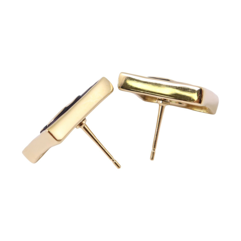 CHANEL 金屬/PVC Earrings金扣耳環-3