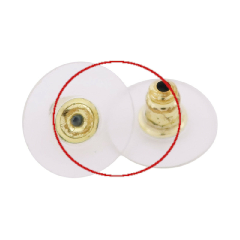 CHANEL 金屬/PVC Earrings金扣耳環-10