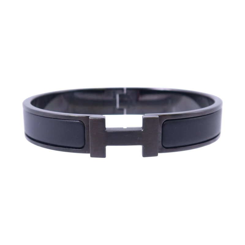 HERMES 金屬/琺瑯Click HH So Black Bracelet手鏈-0