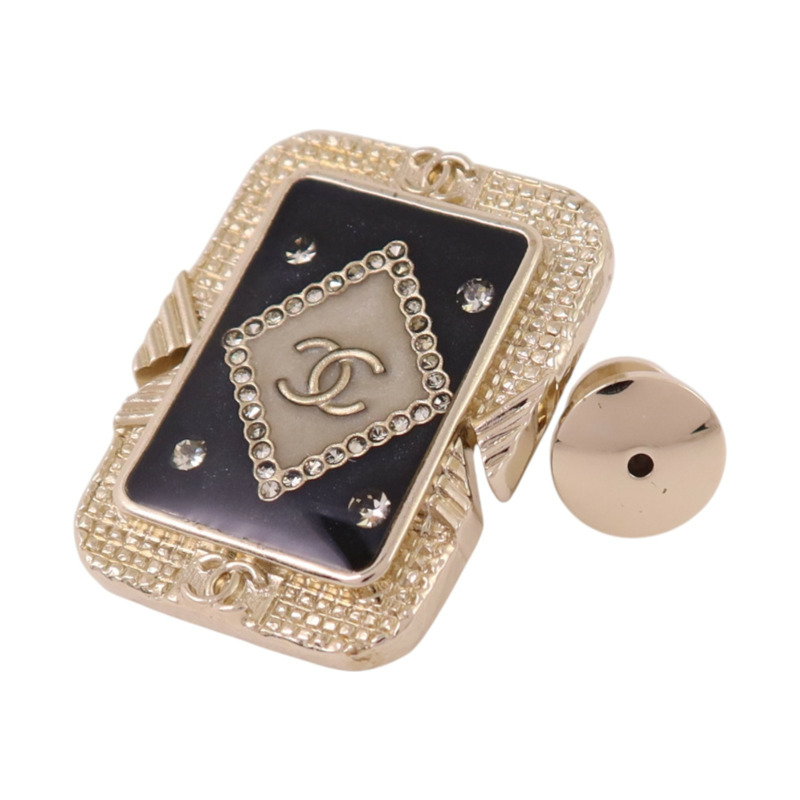 CHANEL 金屬/水鑽/PVC Brooch金扣胸針-2