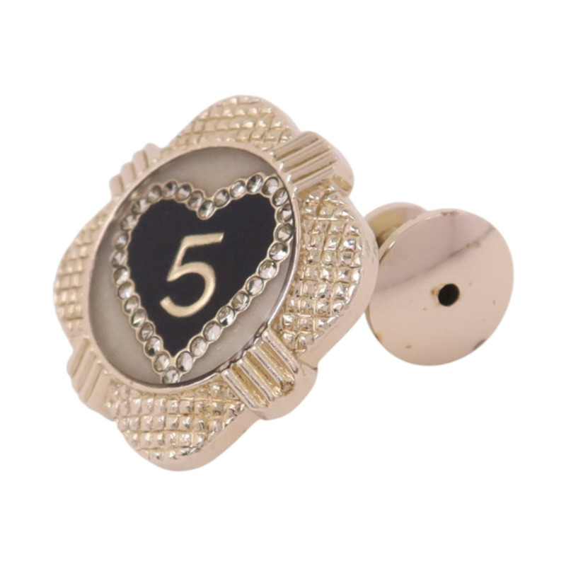 CHANEL 金屬/水鑽/PVC Brooch金扣胸針-3