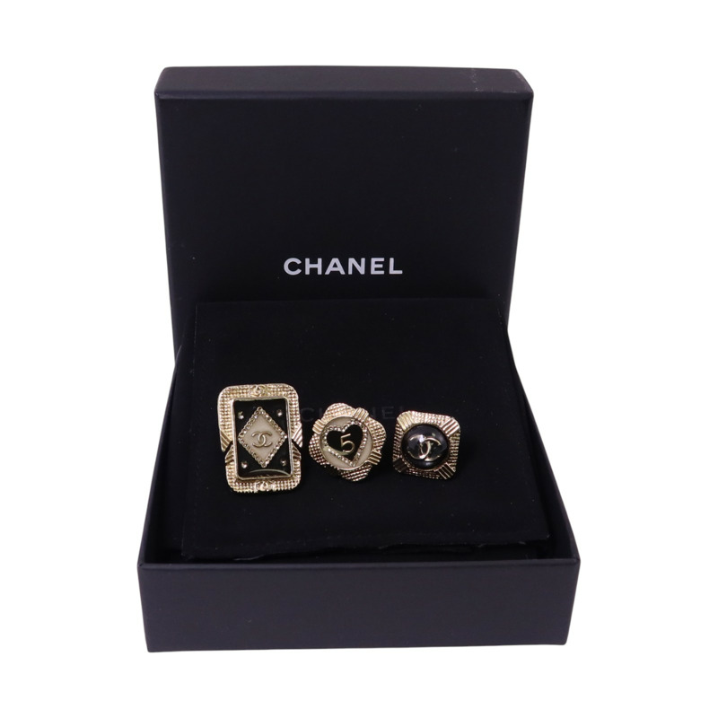 CHANEL 金屬/水鑽/PVC Brooch金扣胸針-7