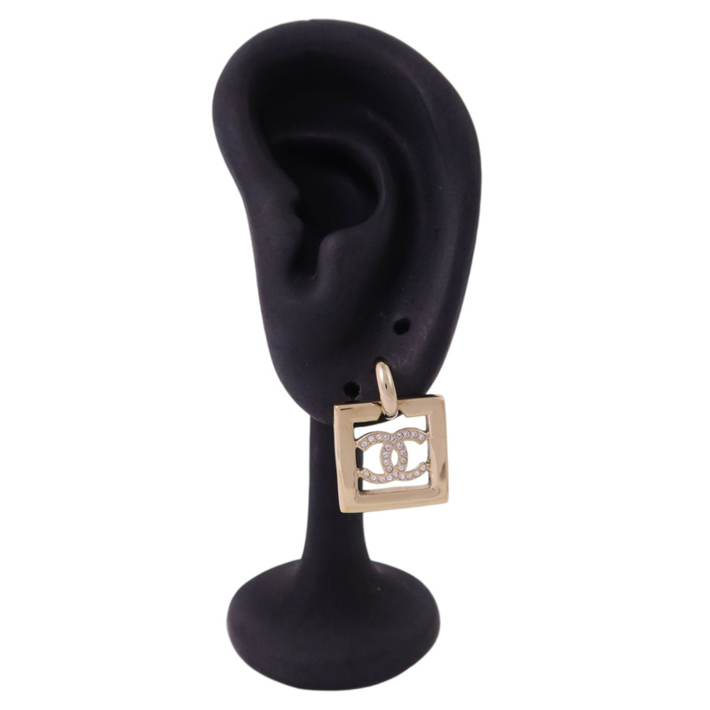 CHANEL 金屬/水鑽Earrings金扣耳環-8